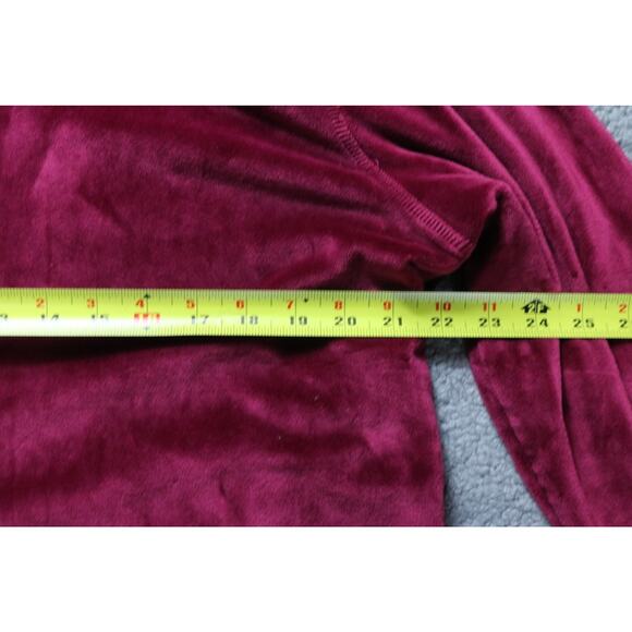 Pajamagram Set Womens L Red Burgundy Velour Velvet Hoodie Loungewear - Picture 6 of 10